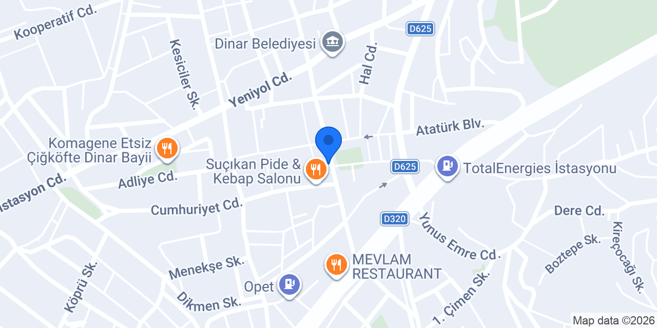 Dinar Eczanesi konumu