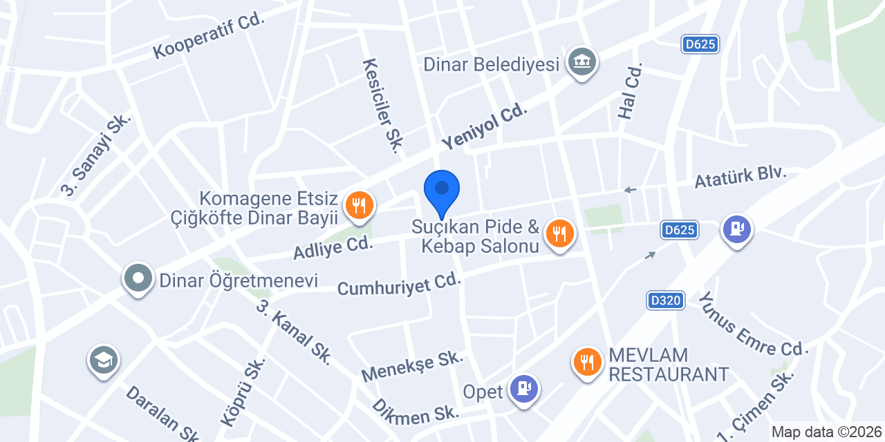 Dinar Vergi Dairesi konumu