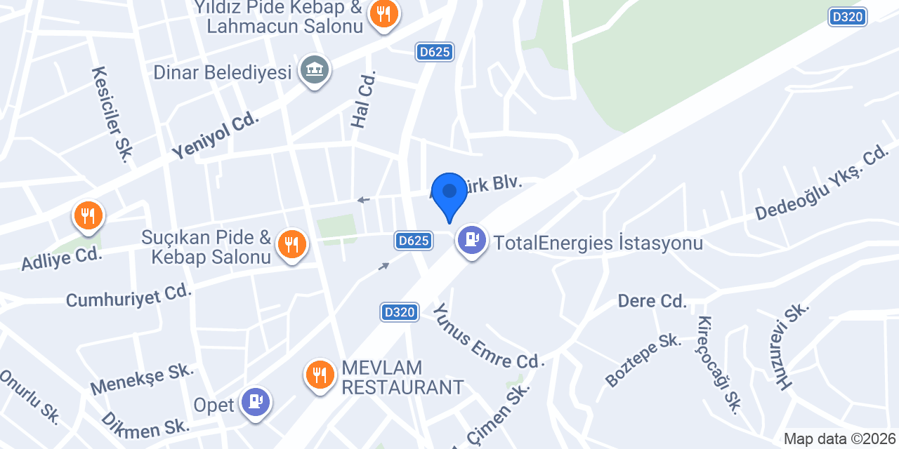 Dinar Halı Yıkama konumu
