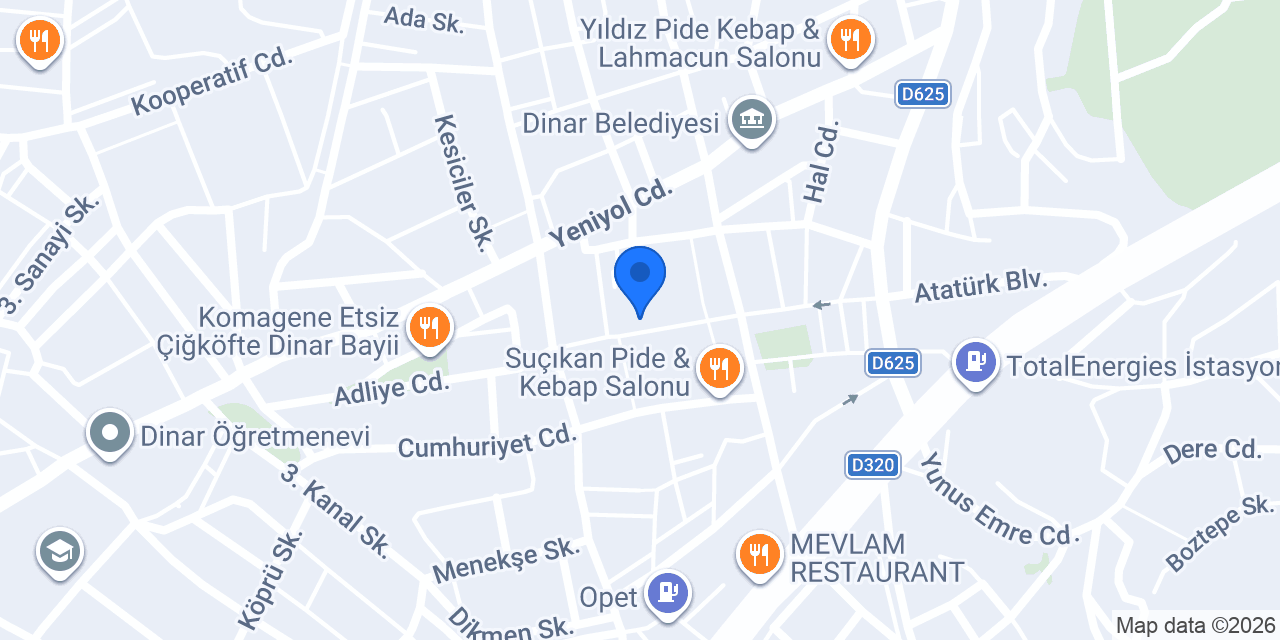 Dinar Adliyesi konumu
