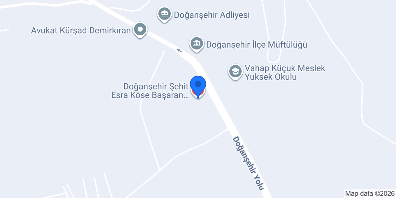 Doğanşehir Şehit Esra Köse Başaran Devlet Hastanesi konumu
