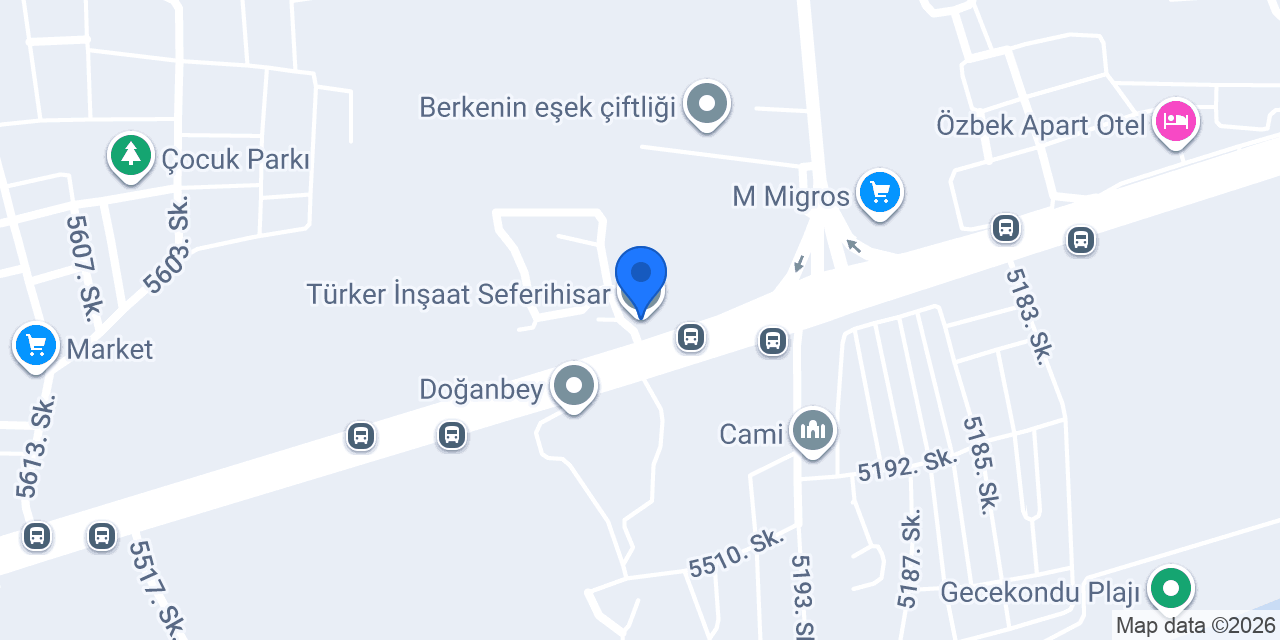 Türker İnşaat Seferihisar konumu