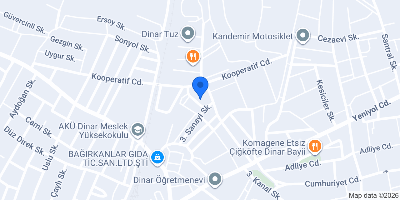 Çetinel Otel konumu