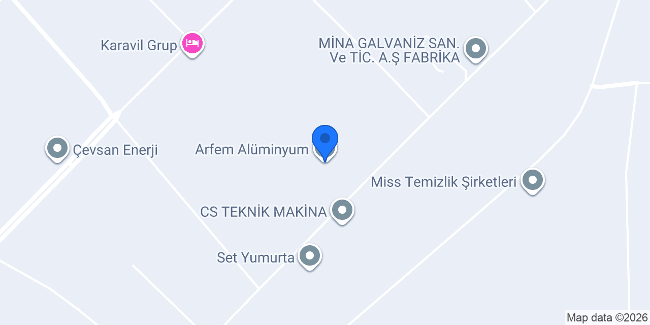 Arfem Alüminyum konumu