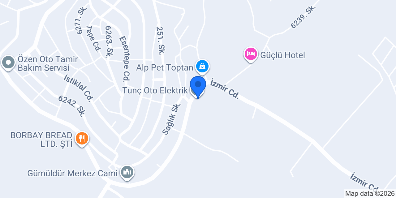 Tunç Oto Elektrik konumu
