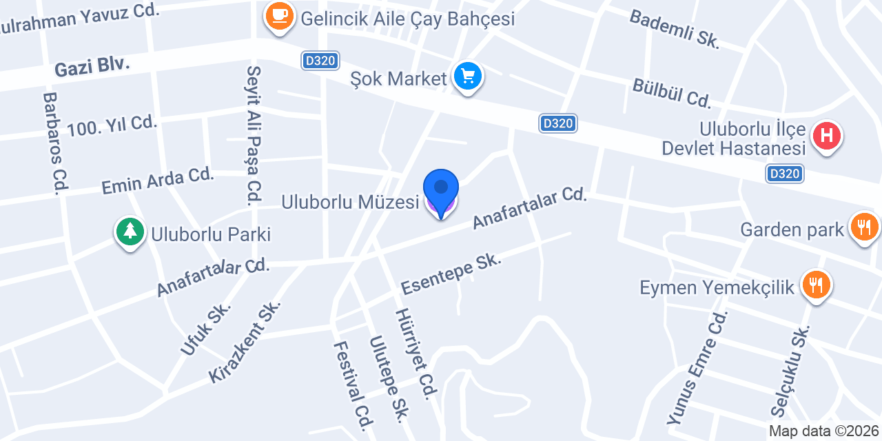 Uluborlu Müzesi konumu