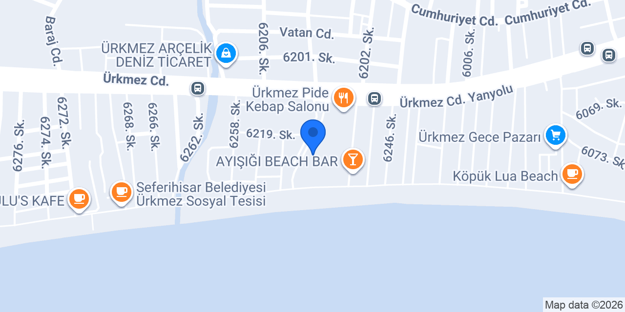 Ürkmez Saadet Hanım Apart Otel konumu