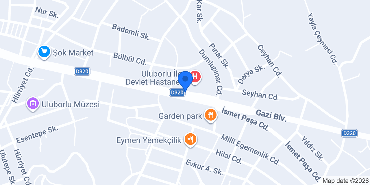 Uluborlu Aile Sağlık Mer. konumu