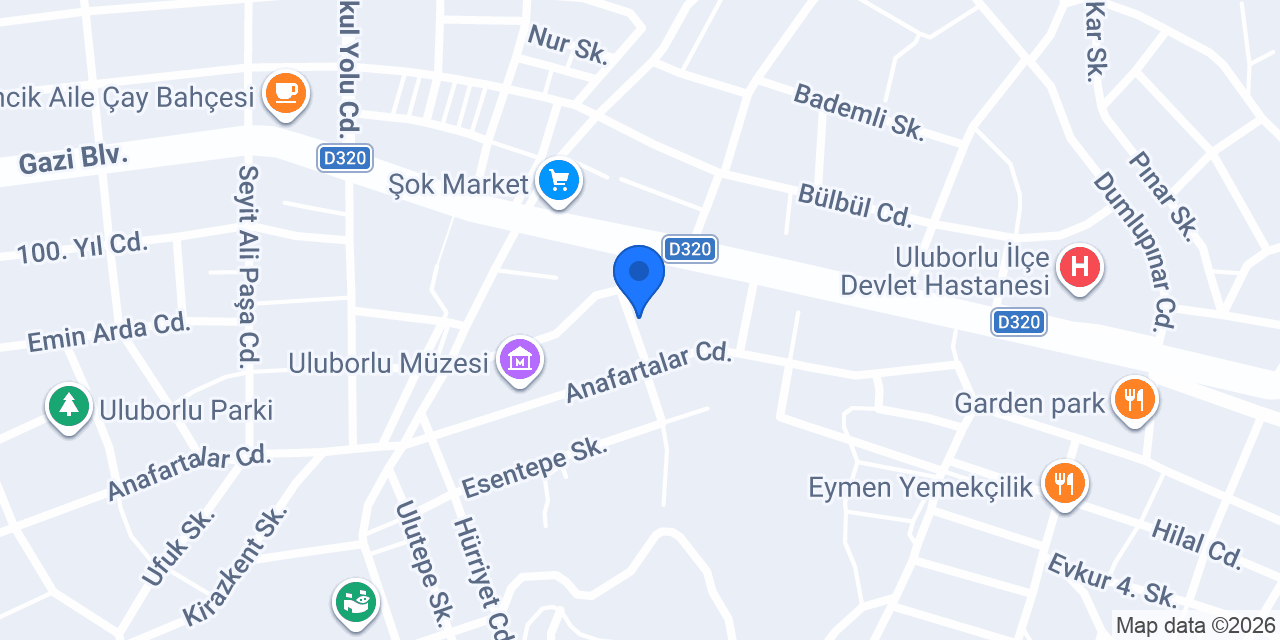 Uluborlu Lisesi konumu