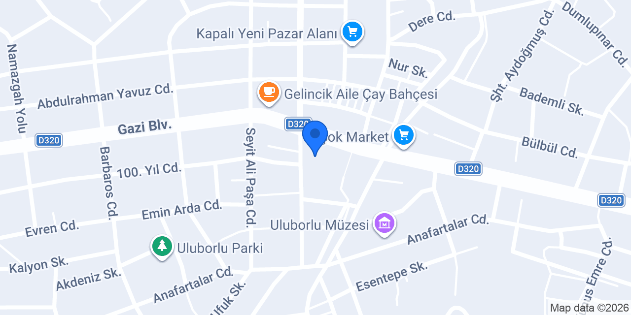 Uluborlu İlçe Millî Eğitim Müdürlüğü konumu