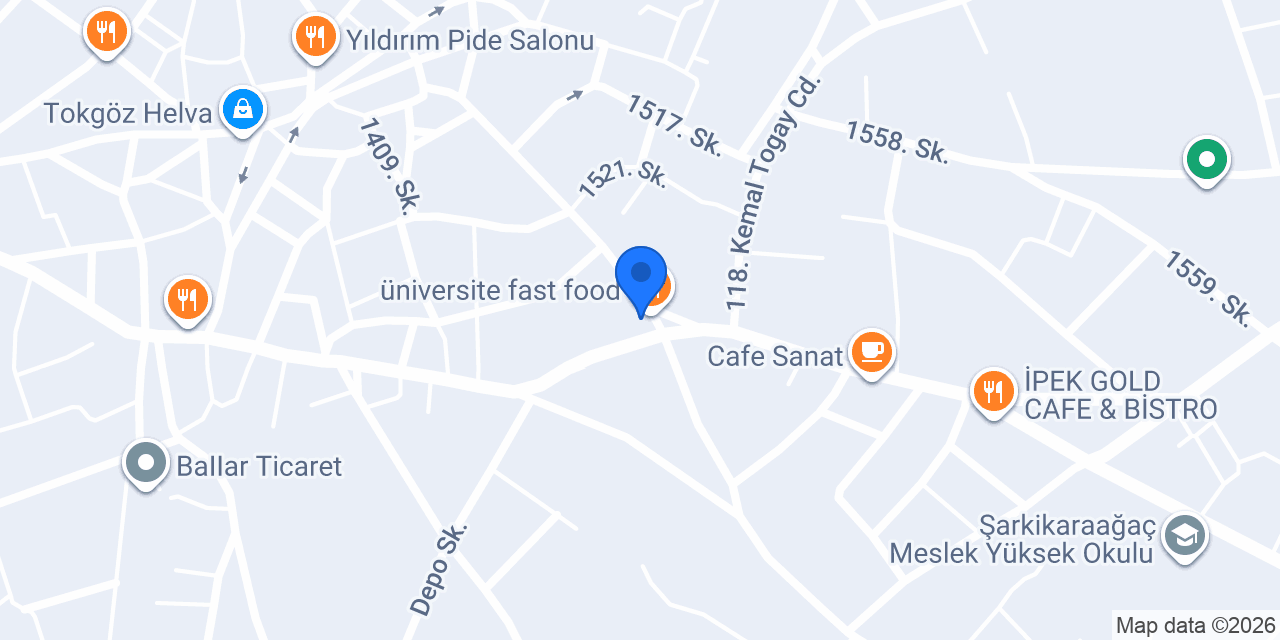 üniversite fast food konumu