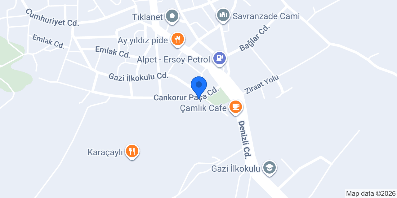 Çal İlçe Halk Kütüphanesi konumu