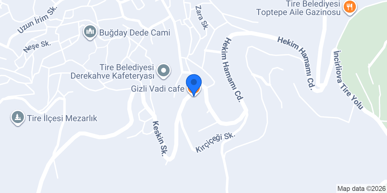 Gizli Vadi cafe konumu