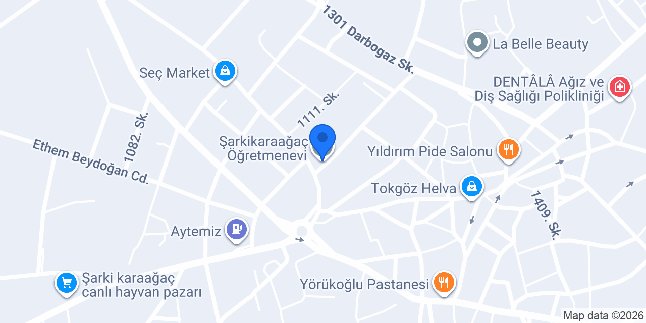 Şarkikaraağaç Öğretmenevi konumu