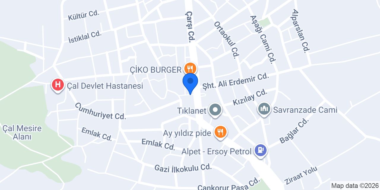 Çal Vergi Dairesi konumu