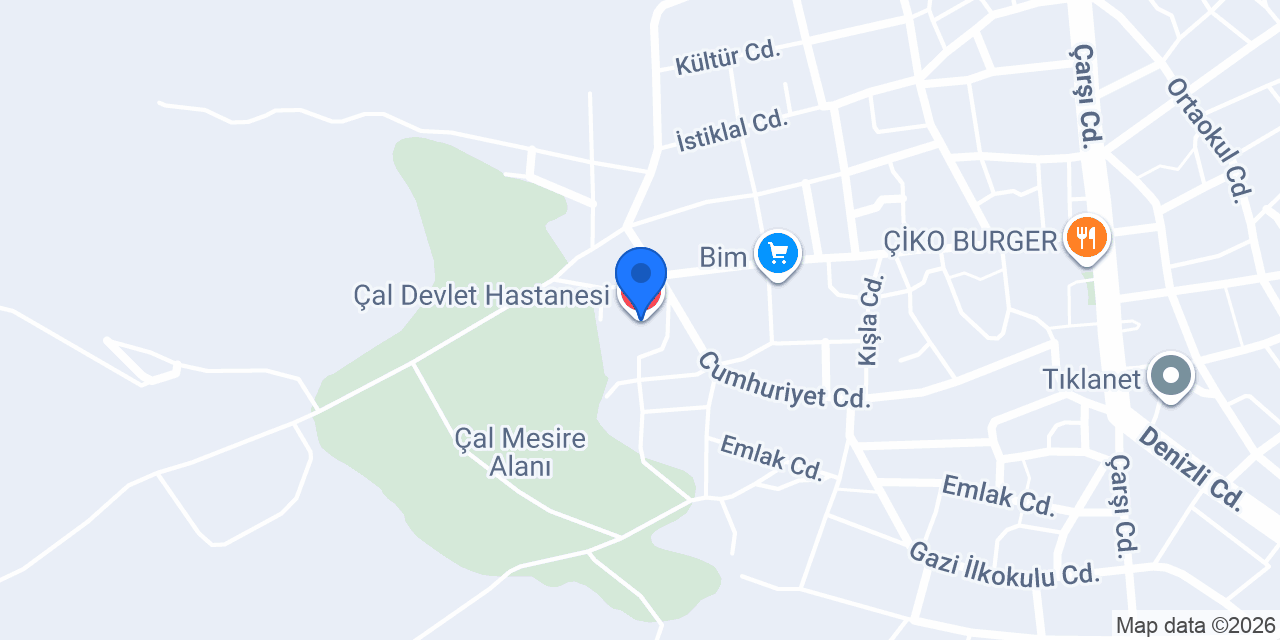 Çal Devlet Hastanesi konumu