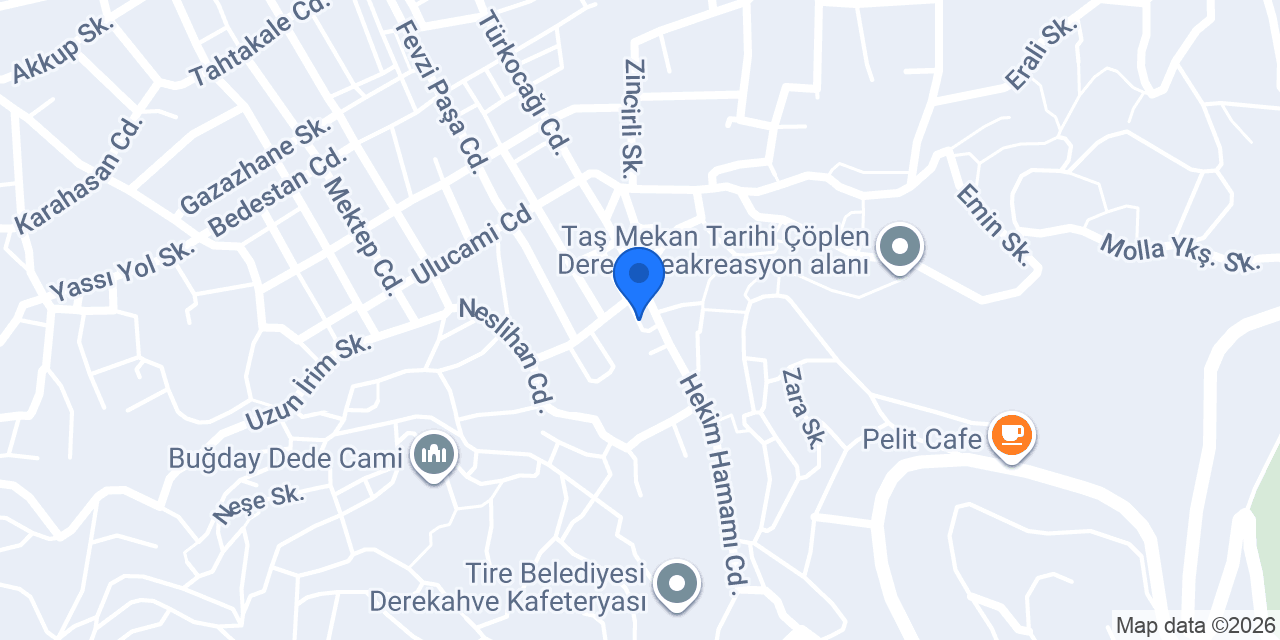 Tire Kuzey Yem konumu