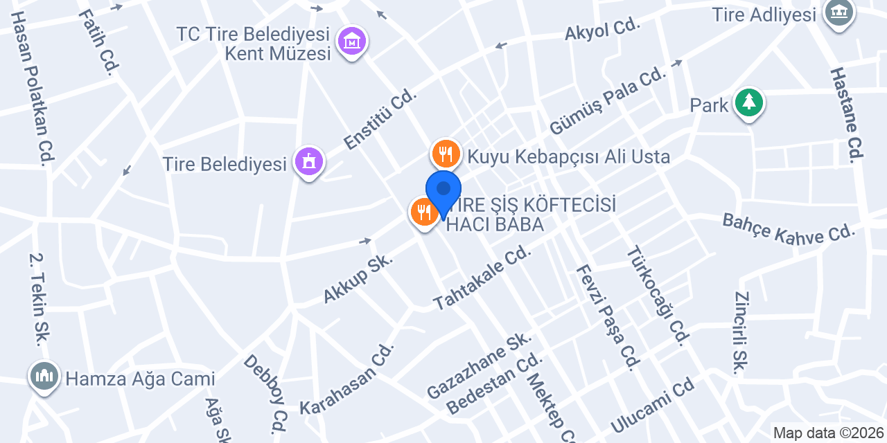 HAKİKİ HACI BABA TİRE ŞİŞ KÖFTE konumu