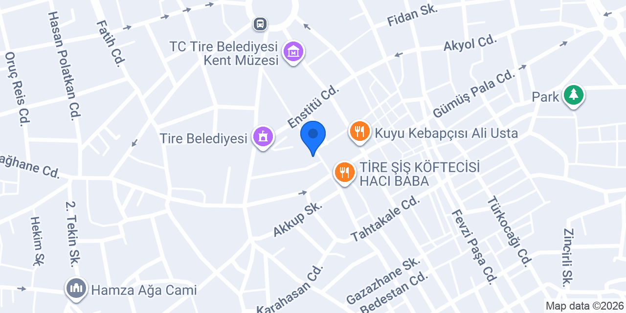 Tire Köseoğlu Eczanesi konumu