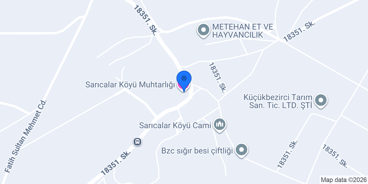 Sarıcalar Köyü Muhtarlığı konumu