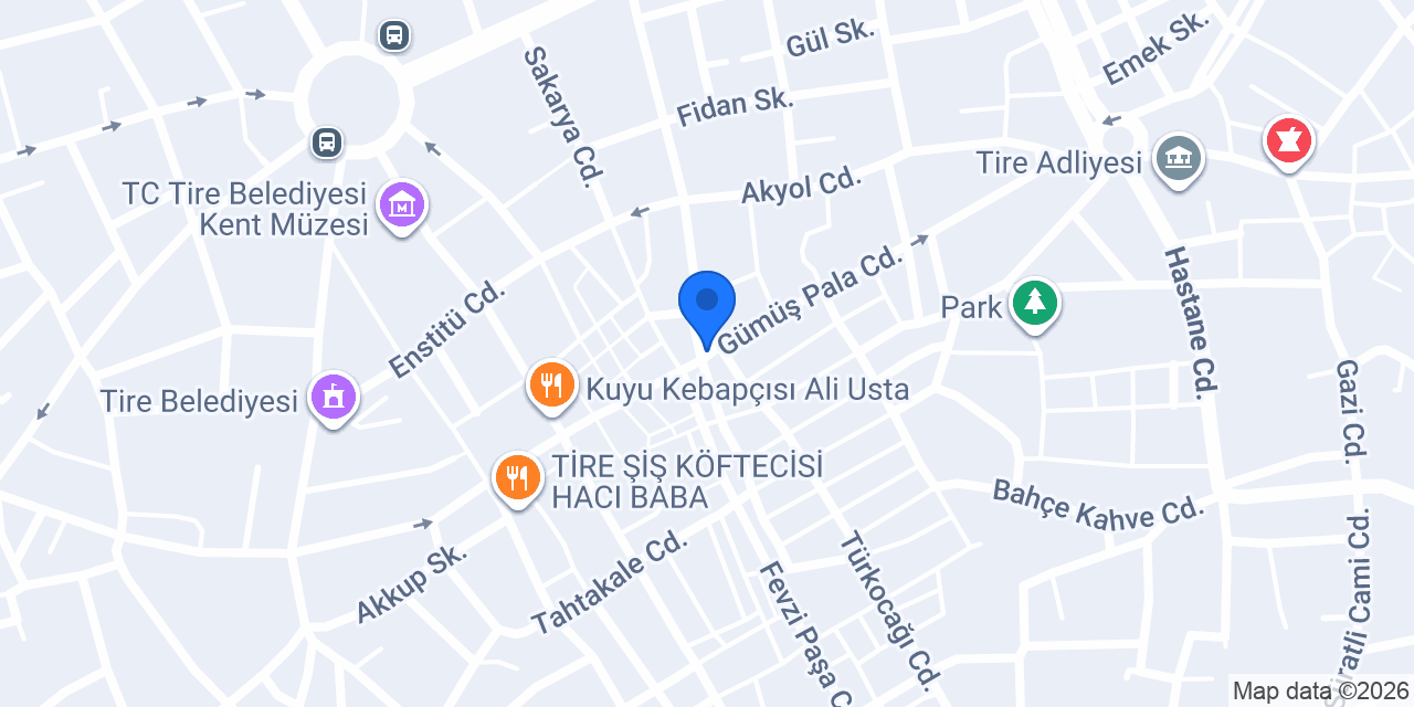 Tire Taksi konumu