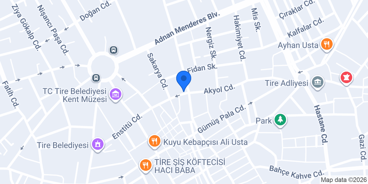 Şekerbank Tire Şubesi konumu
