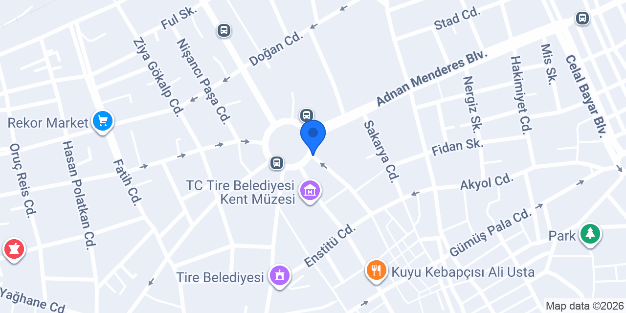 Tire Taksi konumu