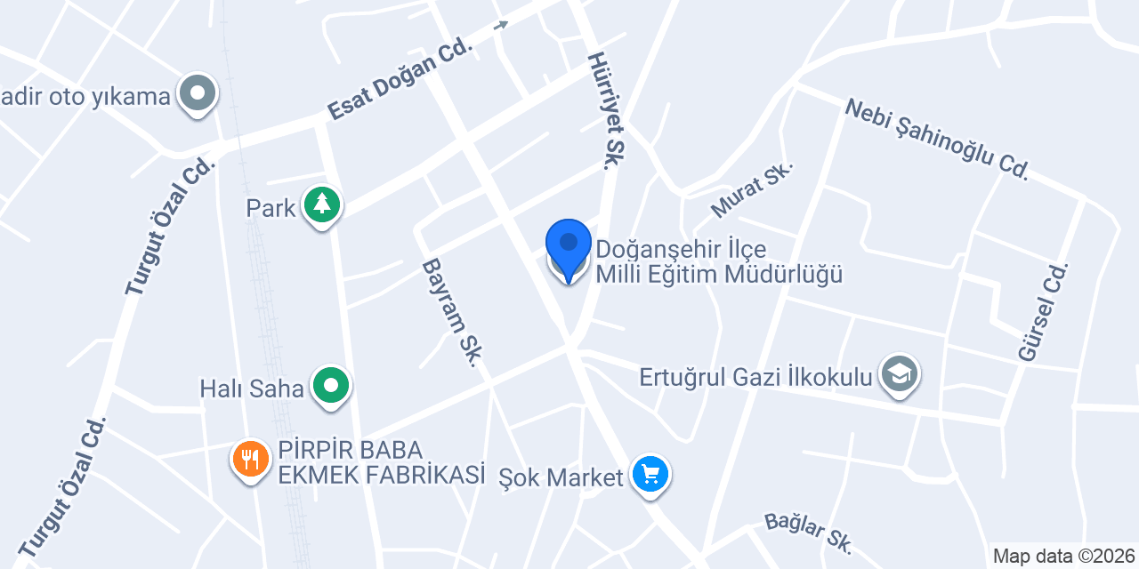 Doğanşehir İlçe Milli Eğitim Müdürlüğü konumu