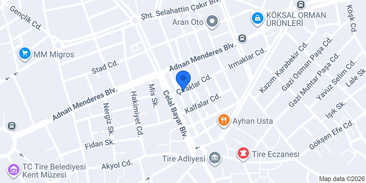 Zafer Oto Aksesuar konumu