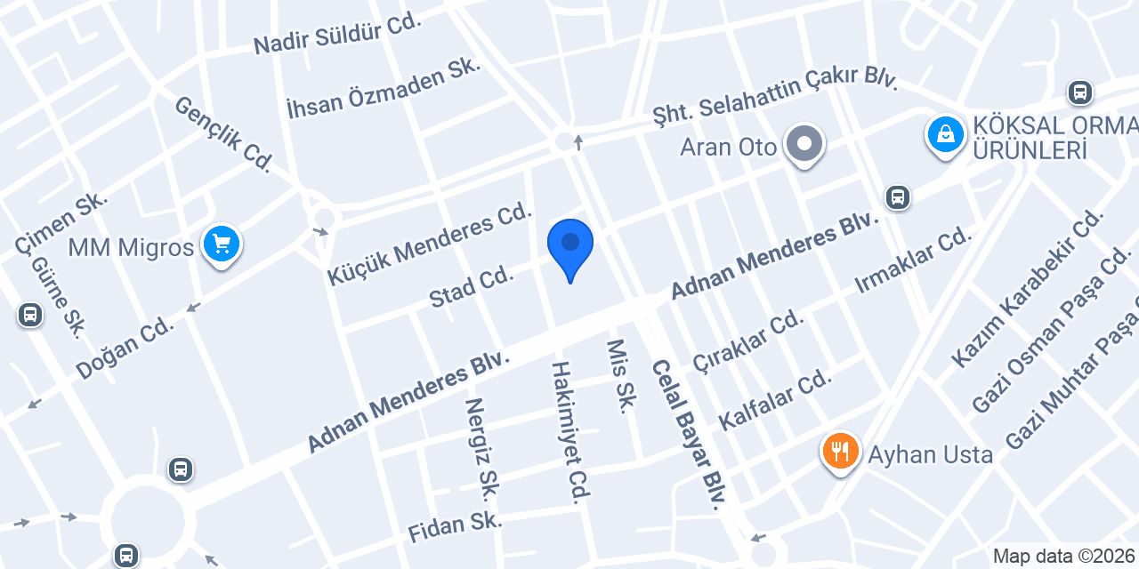 Nüfus Müdürlüğü konumu