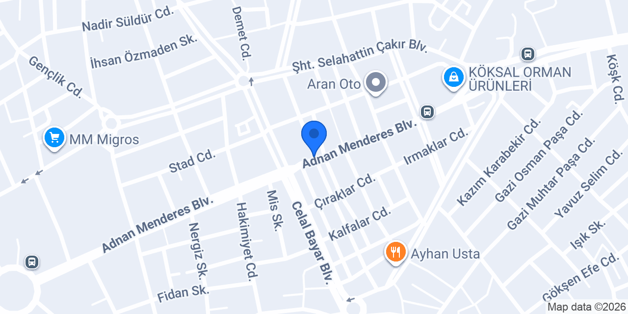 ÇAM Oto konumu