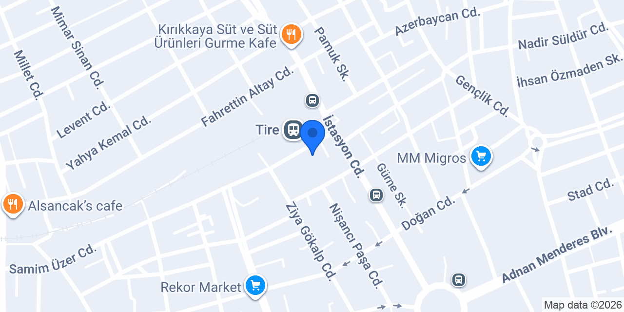 Tire Cadde Kırtasiye konumu
