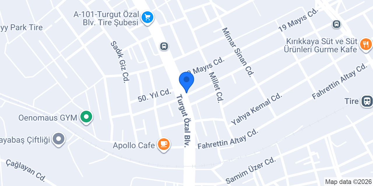 İZSU Tire Şubesi konumu