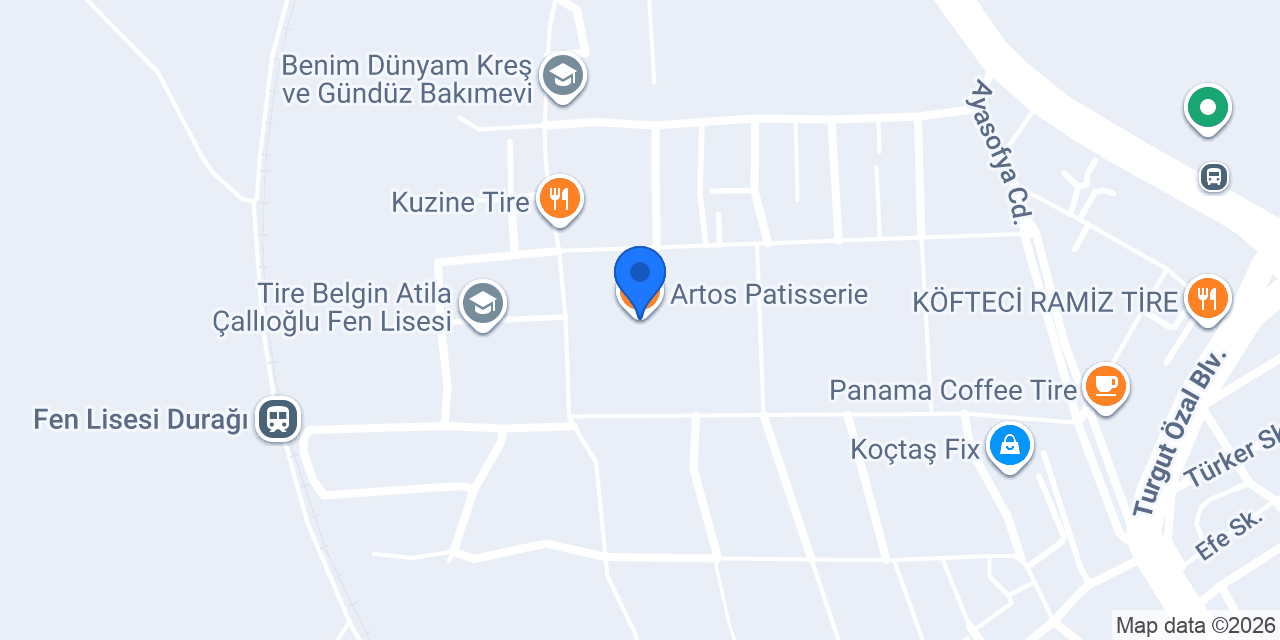 Artos Patisserie konumu