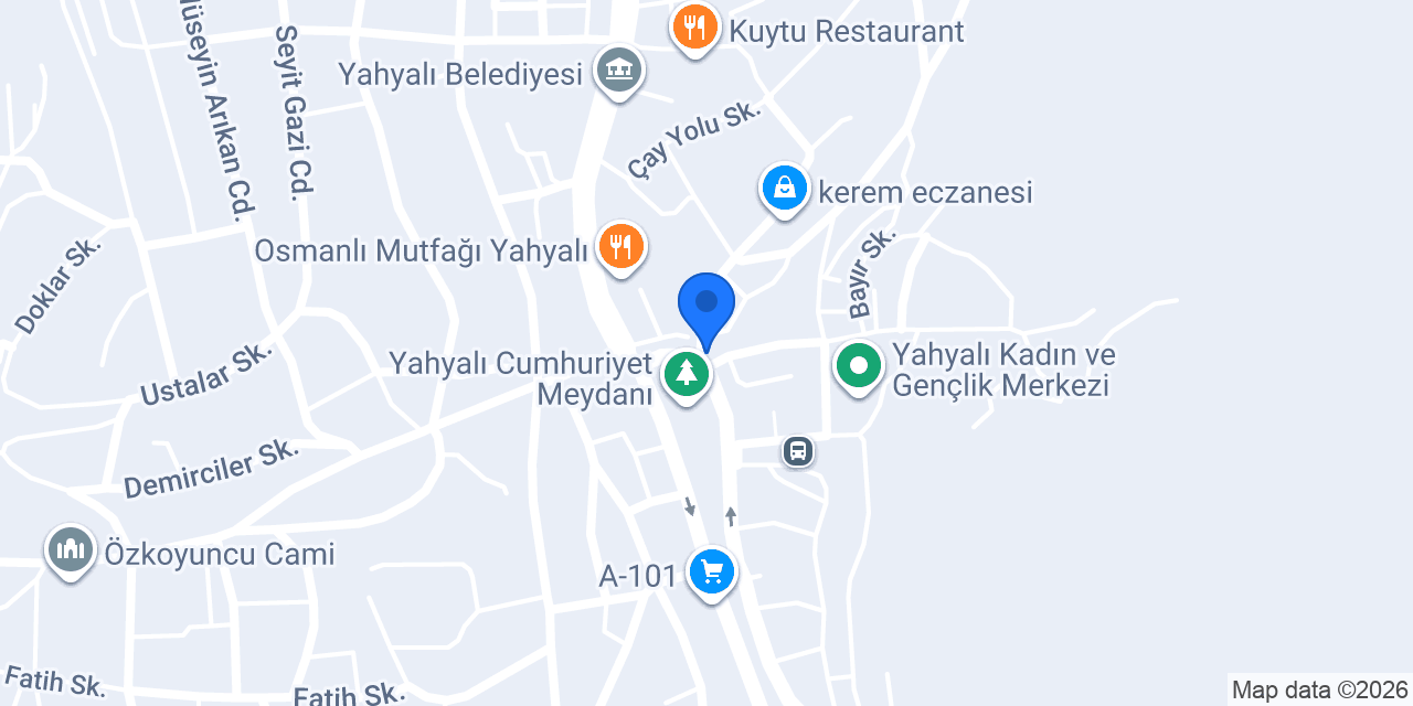 Yahyalı Savaş Sürücü Kursu konumu