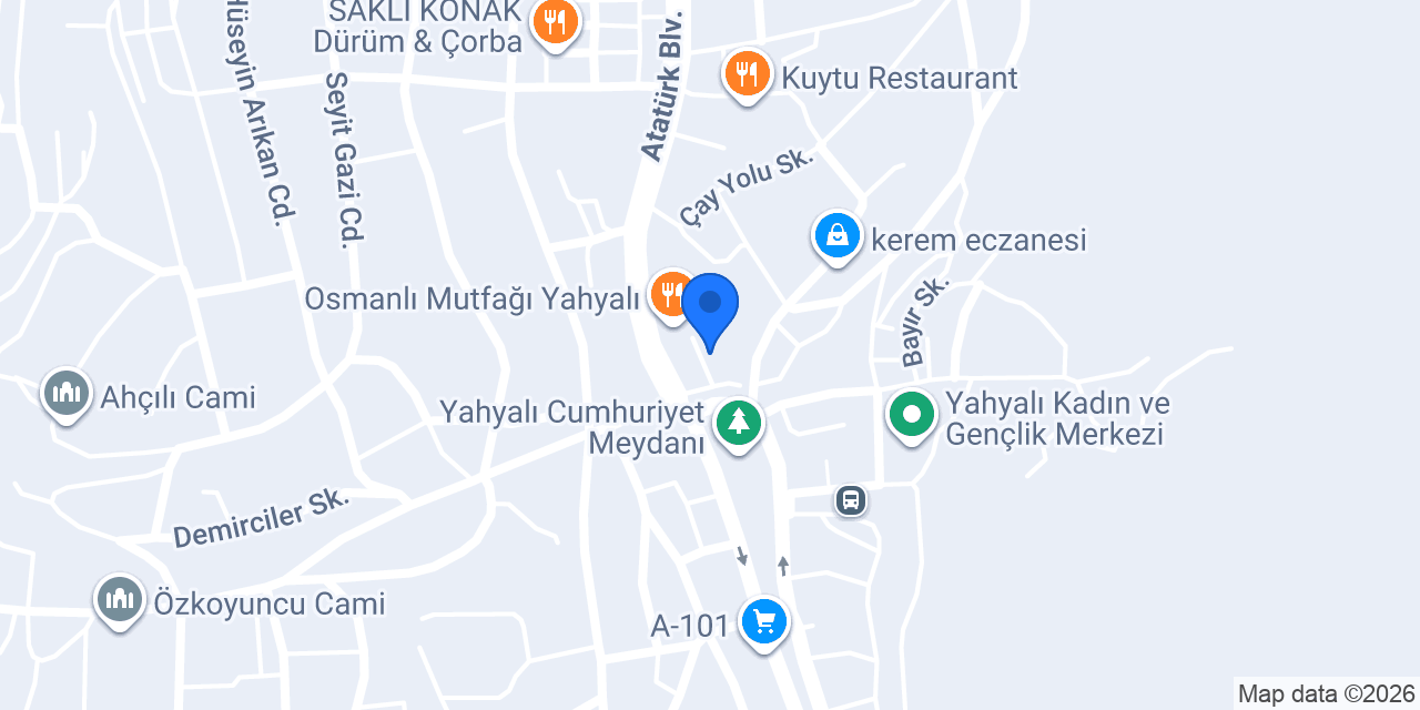Yahyalı Adliyesi konumu