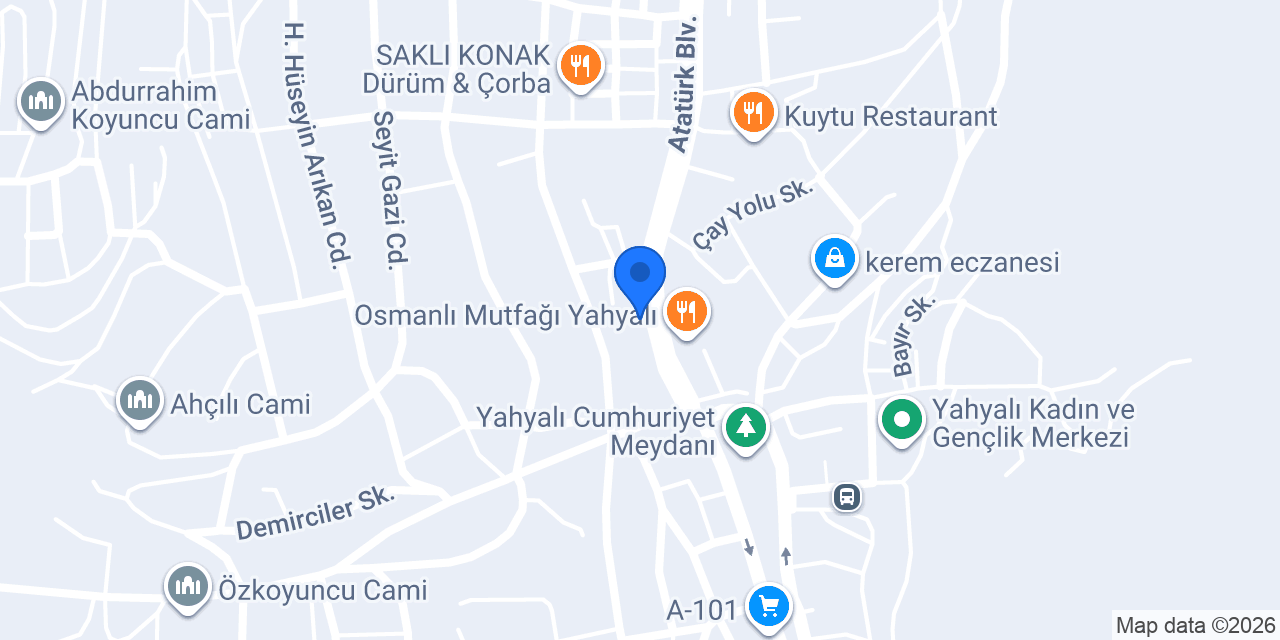 Halkbank Yahyalı Şubesi konumu