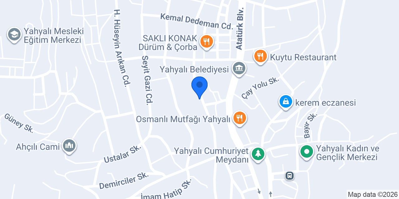 Nido dondurma yahyalı konumu