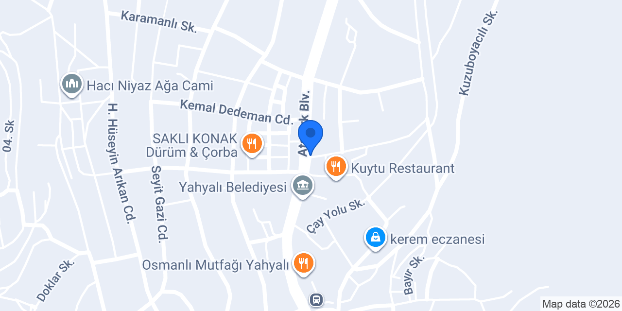 Yusuf topuz restorant cafe konumu
