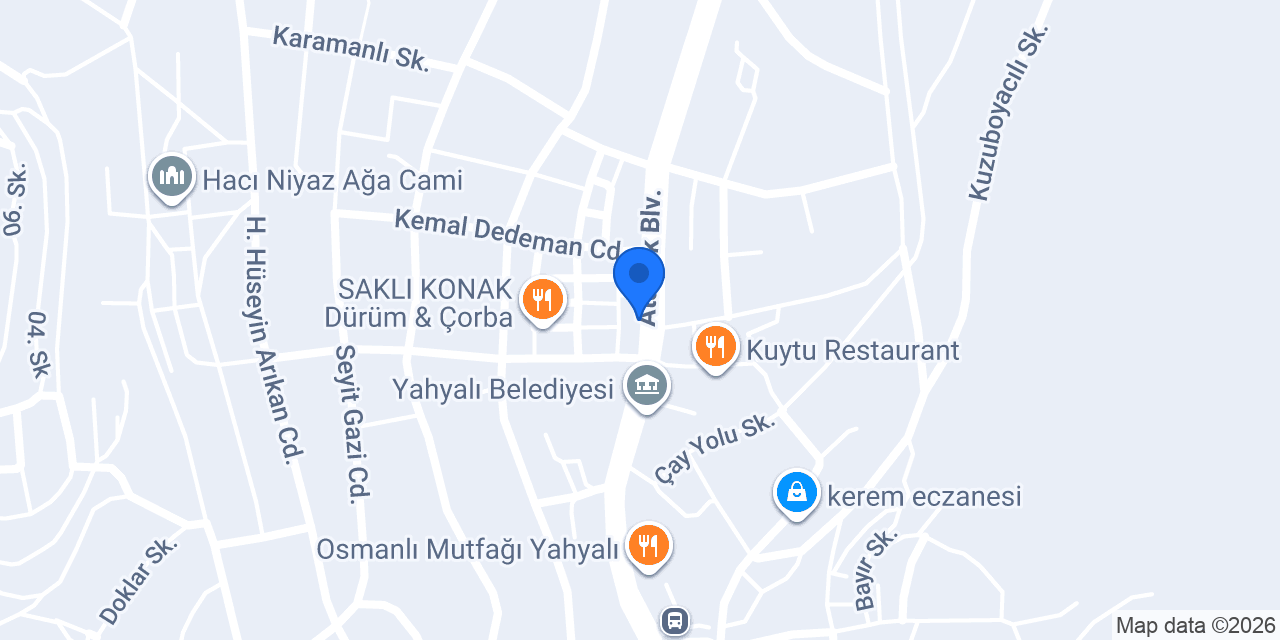 ALİ BABA ÇİĞKÖFTE YAHYALI konumu