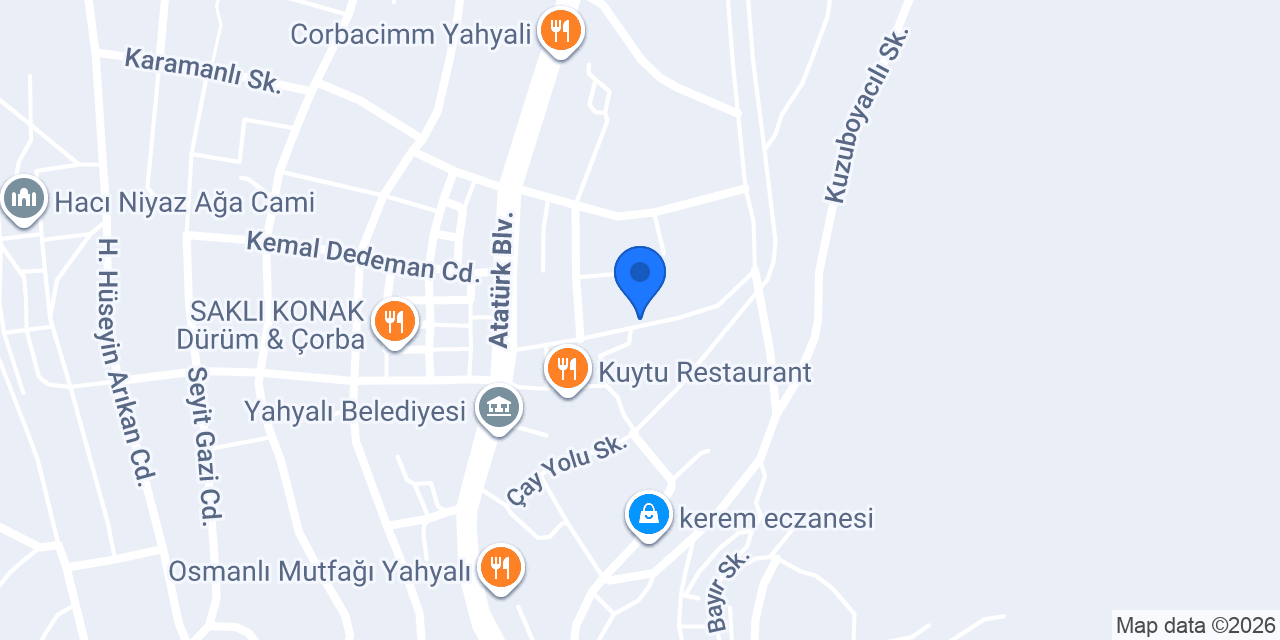 Saklı Bahçe Cafe Ve Restoran konumu