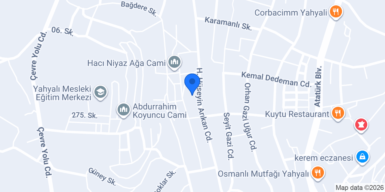 Seydili İlkokulu konumu