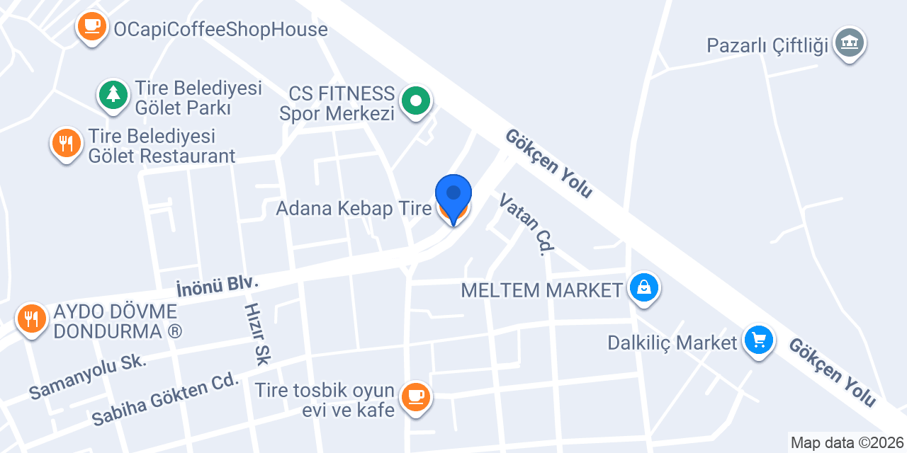 Adana Kebap Tire konumu