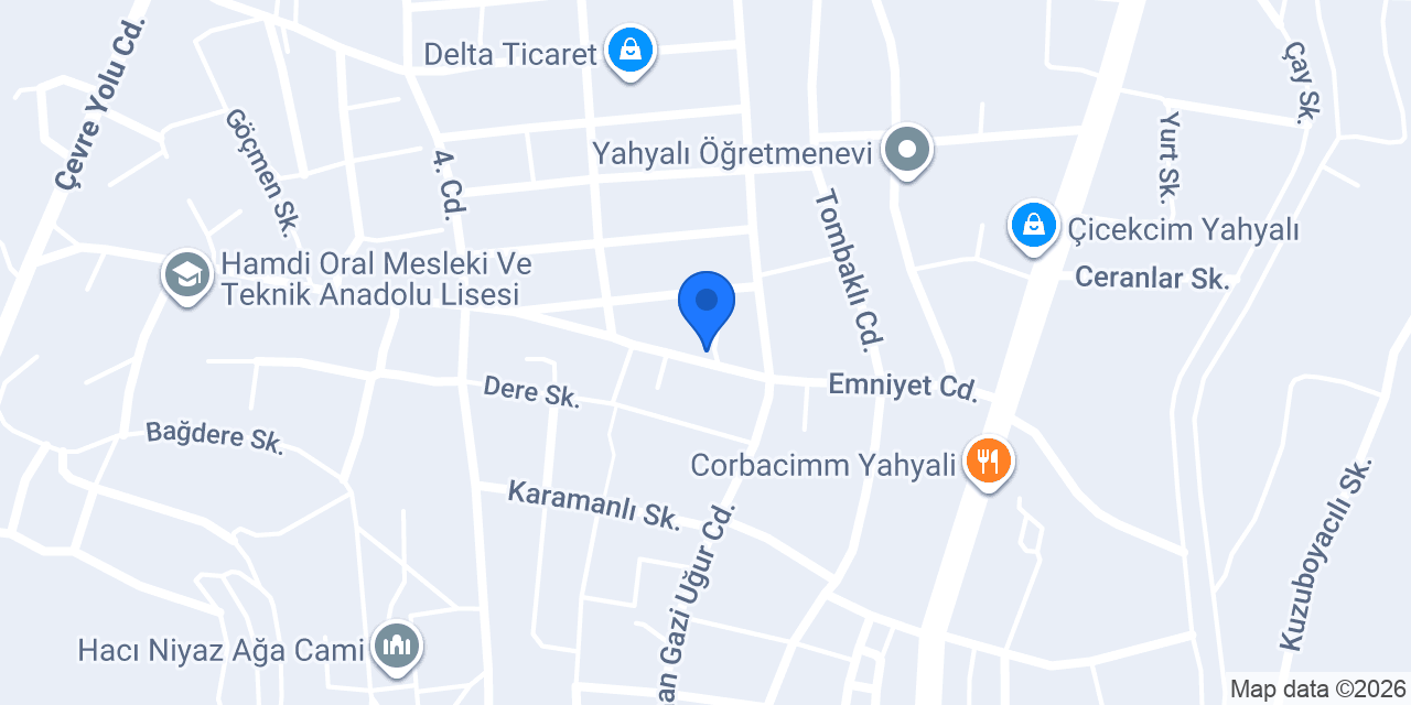 Yahyalı İlçe Emniyet Müdürlüğü konumu