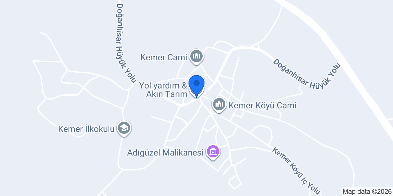 Yol yardım & Akın Tarım konumu