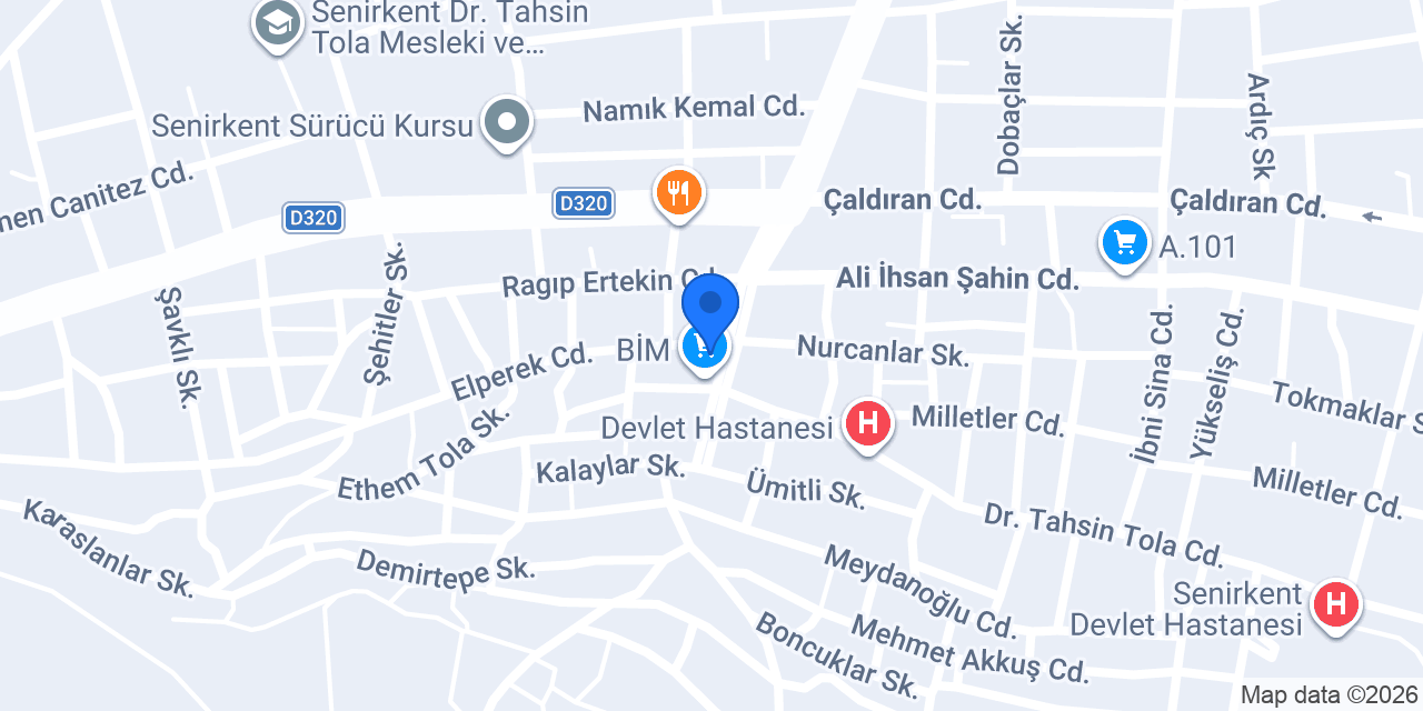 Senirkent Belediyesi konumu