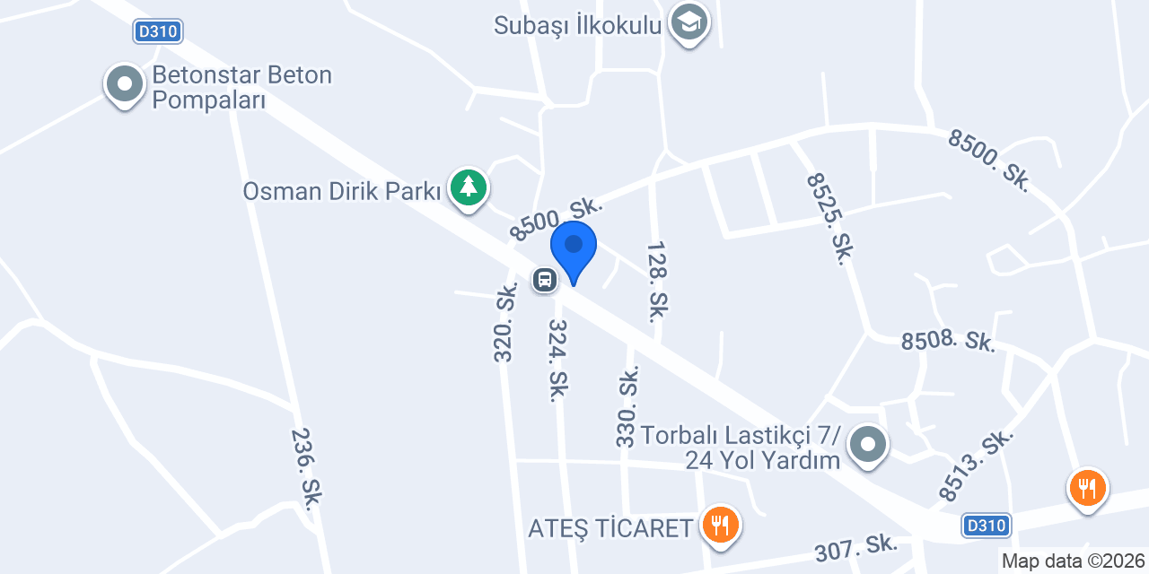 Tunç döner kebap konumu