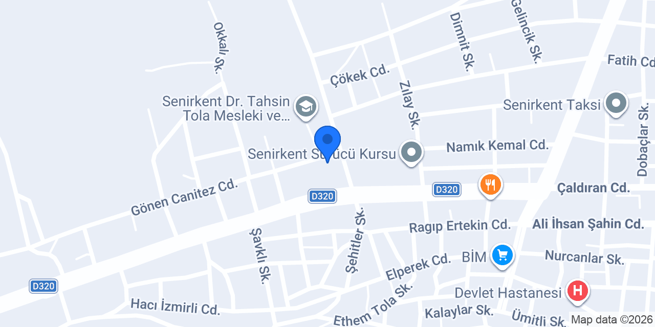 Senirkent İlçe Tarım ve Orman Müdürlüğü konumu