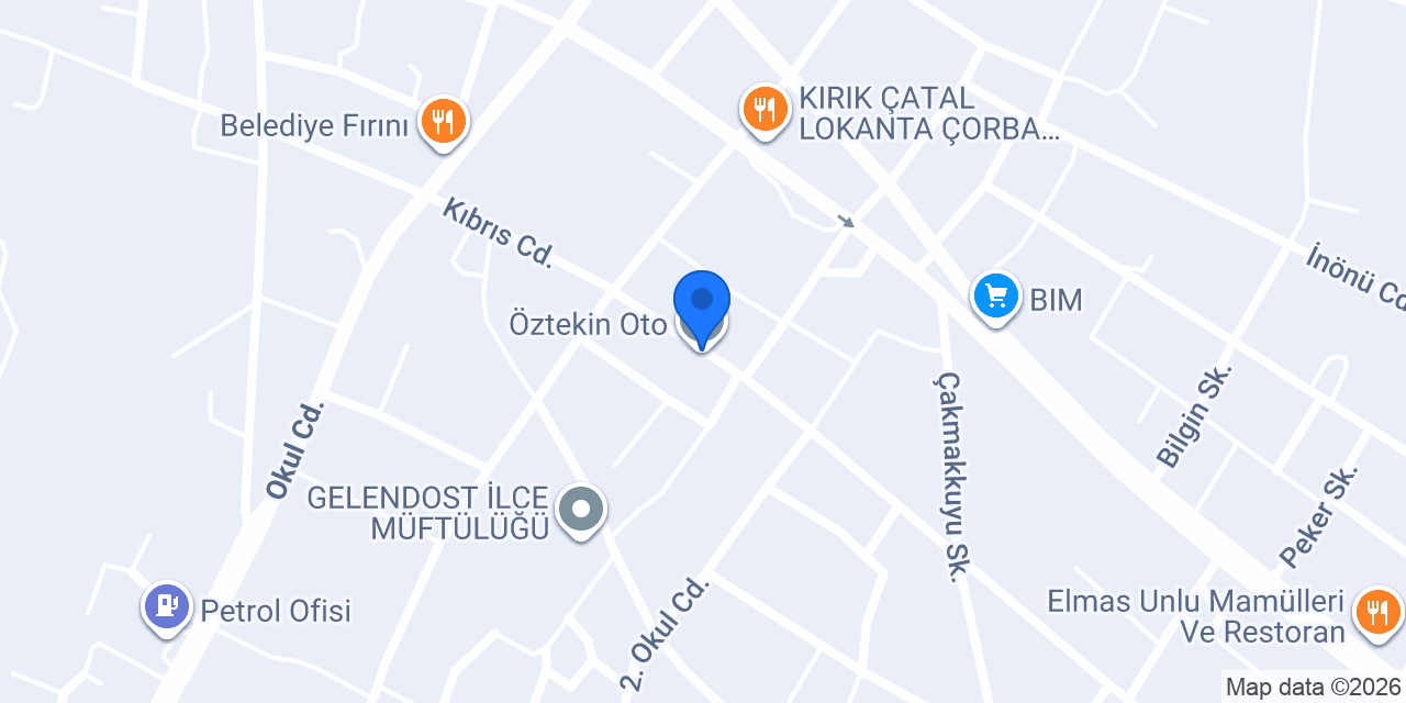 Öztekin Oto konumu