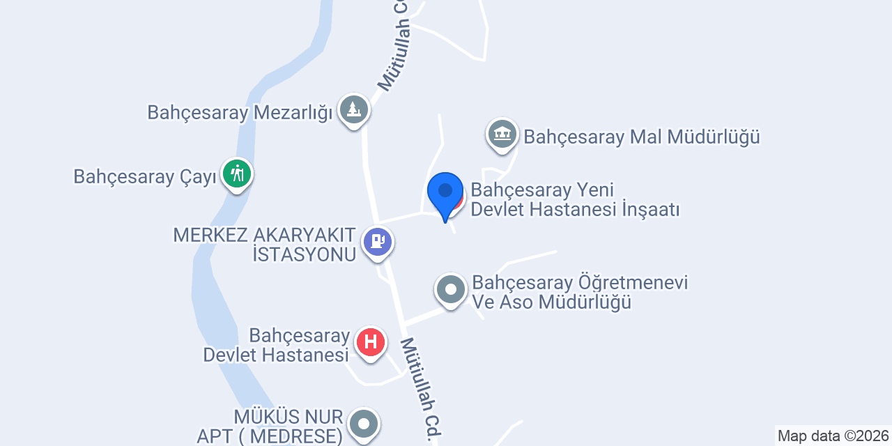 Bahçesaray Kaymakamlığı konumu